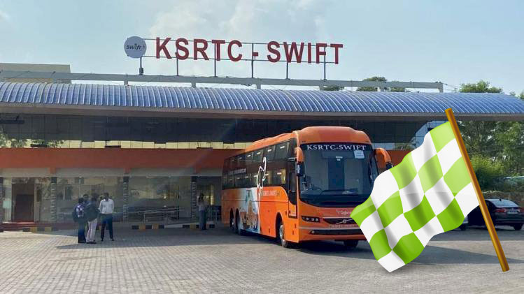 Flagging off of the first bus service of KSRTC SWIFT by Hon. Chief Minister of Kerala in KSRTC Bus Terminal at 05.30 PM